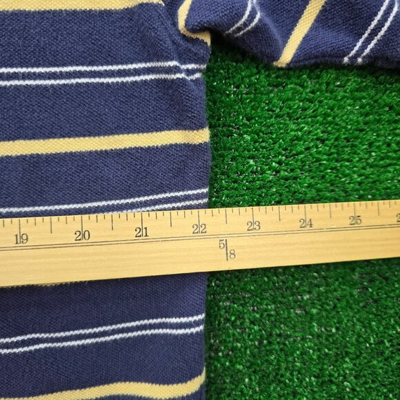 Notre Dame Fighting Irish Polo Shirt Mens Large Blue Striped Vintage College - Picture 4 of 8